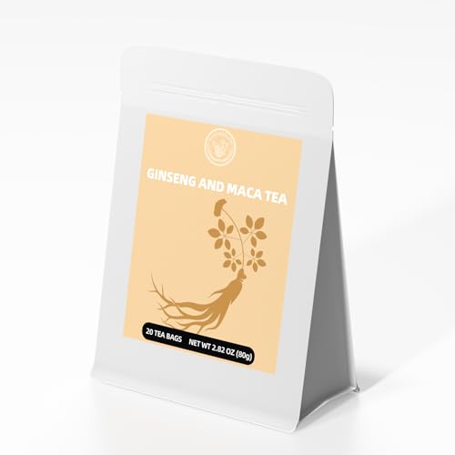 HANFANGLING Ginseng Und Maca Tee, Erhöht Die Ausdauer, Verbessert Die Durchblutung, Stärkt Die Immunität, Reguliert Die Stimmung, Verbessert Das Gedächtnis (20 Teebeutel)