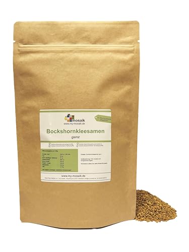 Bockshornklee Samen ganz 500g - Bockshorn-Tee - Bockshornkleesamen - ideal als Tee oder Gewürz - 100% naturrein - Bockshornkleesaat ohne Zusätze, vegan, Fenugreek Seeds Whole von my-mosaik (500g)