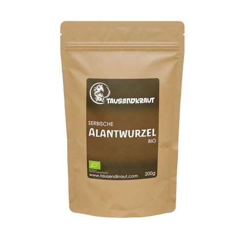 Alantwurzel BIO (200g) I Kräutertee lose I aus kontrolliert biologischem Anbau in Serbien I ideal für Alantwurzel Tee oder zum Verräuchern I Premium Tausendkraut Qualität (200g)