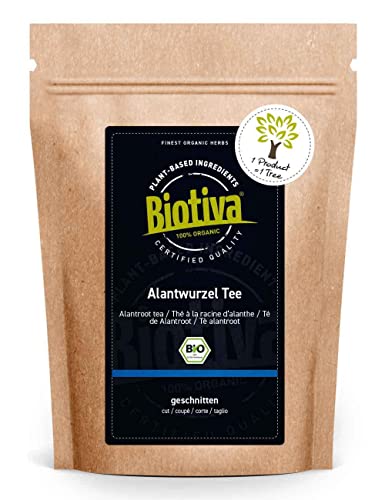 Biotiva Alantwurzel Tee Bio 100g - Inula Helenium - Echter Alant - Korbblütler - Kräutertee - abgefüllt in Deutschland (DE-ÖKO-005) - vegan