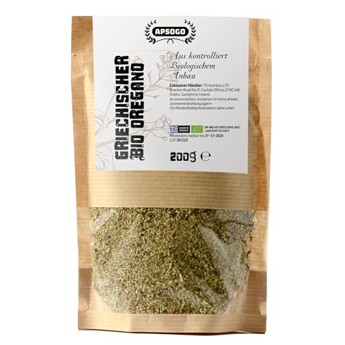 Apsogo Oregano - Getrockneter Bio Oregano aus Griechenland - Premium Qualität & ausgezeichneter Geschmack (200g)