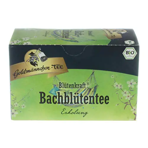 Goldmännchen Blütenkraft Bachblütentee Erholung, Bio-Kräutertee mit Bachblüten, Bio Kräuter Tee, 20 einzeln versiegelte Teebeutel