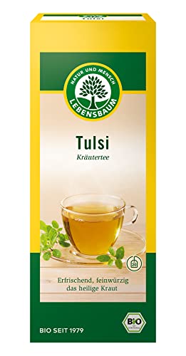 Lebensbaum Tulsi, Bio Kräuter-Tee aus indischem Basilikum, Königsbasilikum-Tee zur Entspannung, 100% getrocknetes Tulsi-Kraut, 20 Teebeutel, 30g