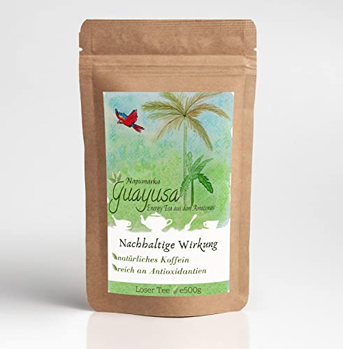 Guayusa Energy Tea von Napumarka, Tee lose Feinschnitt (500g) | für 200 Tassen | Natürlich frische Energie aus dem Amazonas | Genuss direkt vom Erzeuger | Natürliches Koffein | Kaffee Alternative