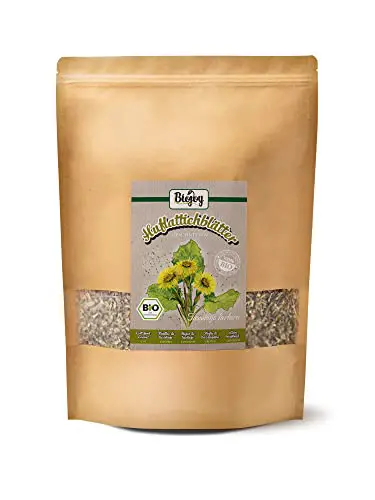 Biojoy BIO-Huflattich Tee (500 gr), Huflattich-Blätter getrocknet und geschnitten (Tussilago farfara)