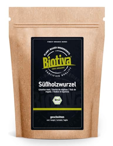 Süßholzwurzel-Tee Bio geschnitten 250g | Süßholztee | Arzneipflanze 2012 | Glycyrrhiza glabra | Abgefüllt und kontrolliert in Deutschland | Biotiva