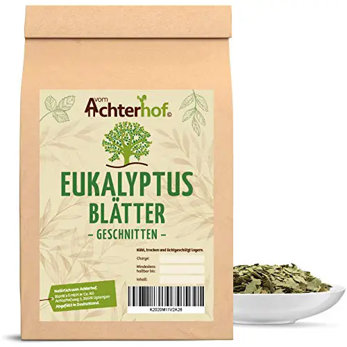 Eukalyptusblätter 250g | Eukalyptusblätter getrocknet und geschnitten | ideal zur Zubereitung von Tee | aromatischer und erfrischender Geschmack | naturrein | Kräutertee lose | vom Achterhof
