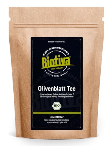 Olivenblätter Tee 250g Bio - Kräutertee - Olivenblatt Tee - fruchtig - herb - Olivenblatttee - abgefüllt und zertifiziert in Deutschland - Biotiva