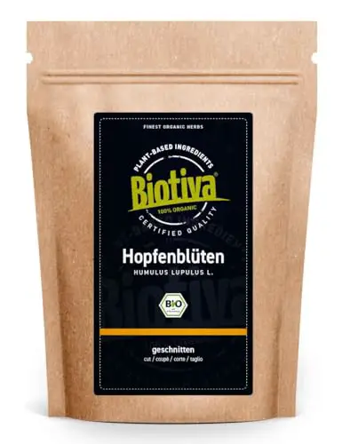 Hopfenblüten Tee Bio 100g - Humulus Lupulus L. - Hopfentee - Abgefüllt und kontrolliert in Deutschland - Biotiva