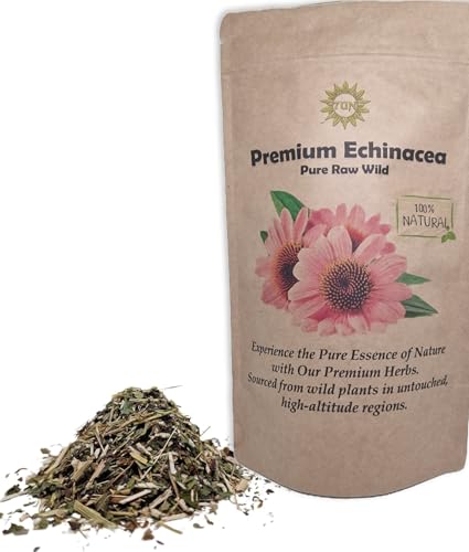 Premium Echinacea Lose Teeblätter 50g – 100% rein, roh, wild, nicht gentechnisch verändert, vegan – Unterstützt die Immun-Gesundheit, natürlicher Antioxidant und beruhigender Kräutertee