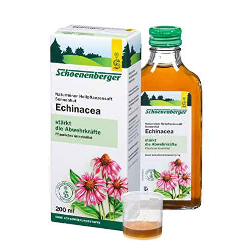 Schoenenberger - Echinacea naturreiner Heilpflanzensaft - 1x 200 ml Glasflasche - freiverkäufliches Arzneimittel - Sonnenhut - stärkt die Abwehrkräfte