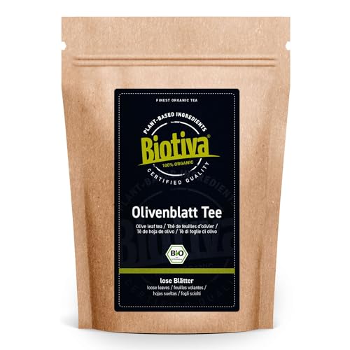 Olivenblätter Tee 250g Bio - Kräutertee - Olivenblatt Tee - fruchtig - herb - Olivenblatttee - abgefüllt und zertifiziert in Deutschland - Biotiva