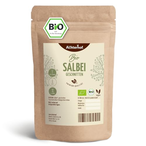 Salbei Bio 250g | Salbeiblätter getrocknet und geschnitten | naturrein in Bio-Qualität | Salbeitee | vom Achterhof