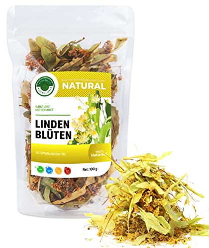 Lindenblüten Biologische Tee 100 g. I lose getrocknet Lindenblütentee I 100% natürlich Kräutertee I Premium Qualität I von Natural Welt