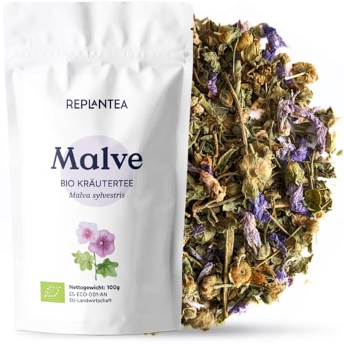 Malventee Bio Lose 100g | Malvenblätter und -blüten für Tee | Malva sylvestris REPLANTEA