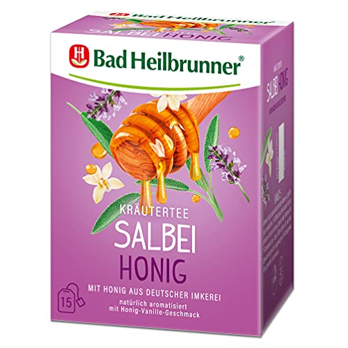 Bad Heilbrunner Salbei Honig Tee im Filterbeutel, 5er Pack (5 x 15 Filterbeutel)