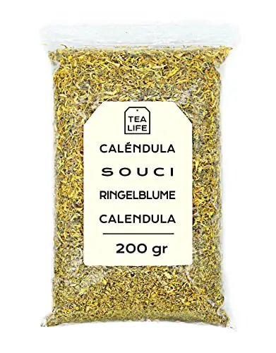 Calendula Tee 200 gr - Calendula Getrocknete Blüten - Ringelblume Tee - Ringelblume in Lose - Natürliche Eigenschaften - Kräutertee (200 gr)