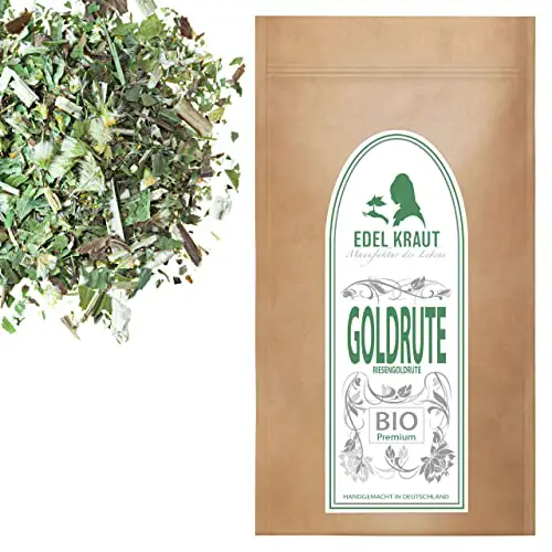 Goldrutentee BIO 250g | EDEL KRAUT - 100% naturreines BIO Riesen Goldrutenkraut Tee - Premium Goldrute frei von jeglichen Zusatzstoffen aus kontrolliert biologischem Anbau