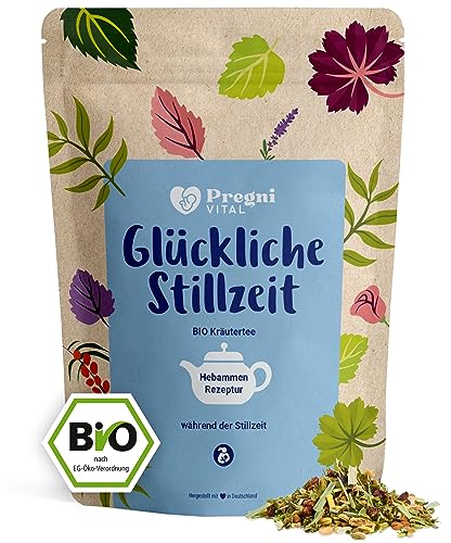 BIO Stilltee für die Muttermilchzeit - mit Bockshornklee, Lemongras, Fenchel, Anis, Kümmel - von PregniVital® - 80g