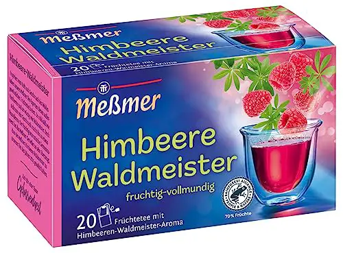 Meßmer Himbeere-Waldmeister | 20 Teebeutel | Vegan | Glutenfrei | Laktosefrei