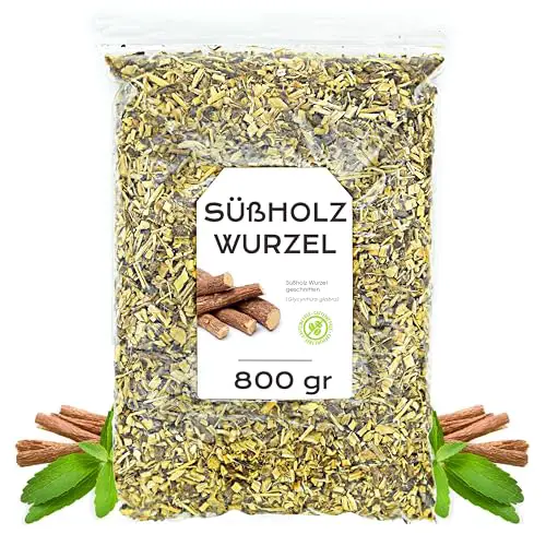 Süßholzwurzel 800 gr - Süßholzwurzel tee - Süßholz - Süssholzwurzel Tee - Süßholz Getrocknet und Geschnitten - Lakritz Tee - Süßholzwurzel Lose (800 gr)