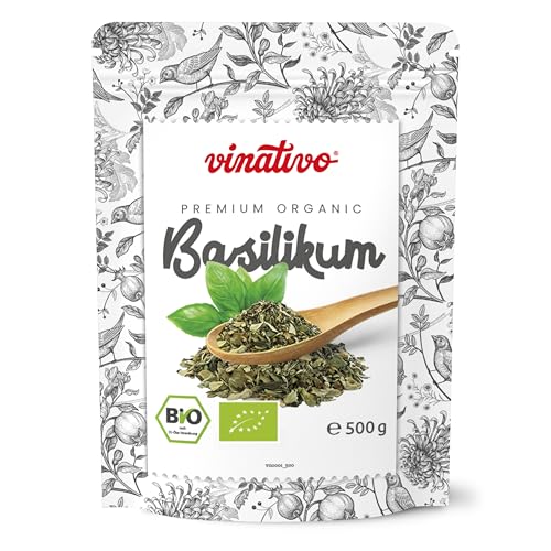 vinativo Basilikum BIO – 500g – gerebelt – Bio-Qualität – italienische Kräuter aus kontrolliertem biologischen Anbau